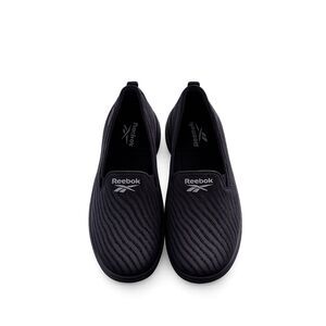 Reebok Black Slip On Shoes Wide Fit Comfort Walking Casual Sneakers Women Size 9